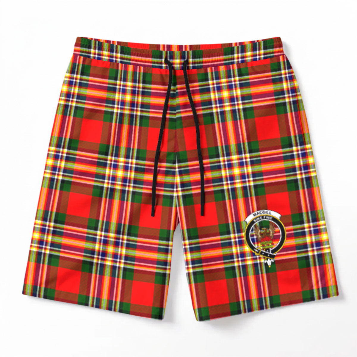 MacGill Modern Tartan Crest Men's Beach Shorts