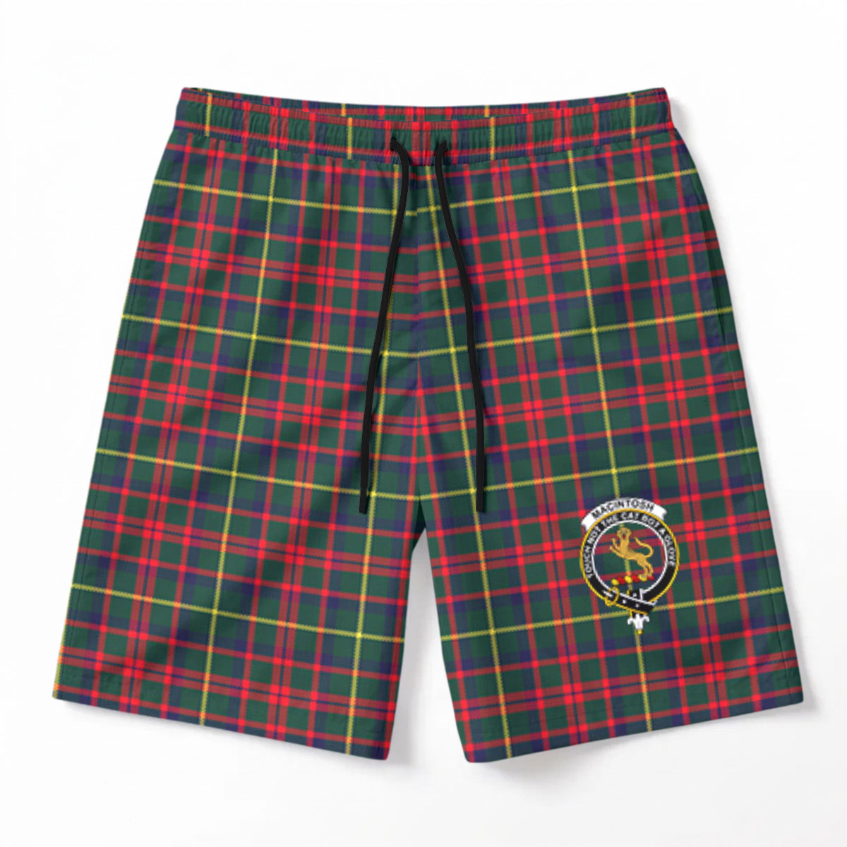 MacIntosh Hunting Modern Tartan Crest Men's Beach Shorts