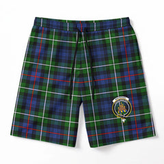 MacKenzie Modern Tartan Crest Men's Beach Shorts