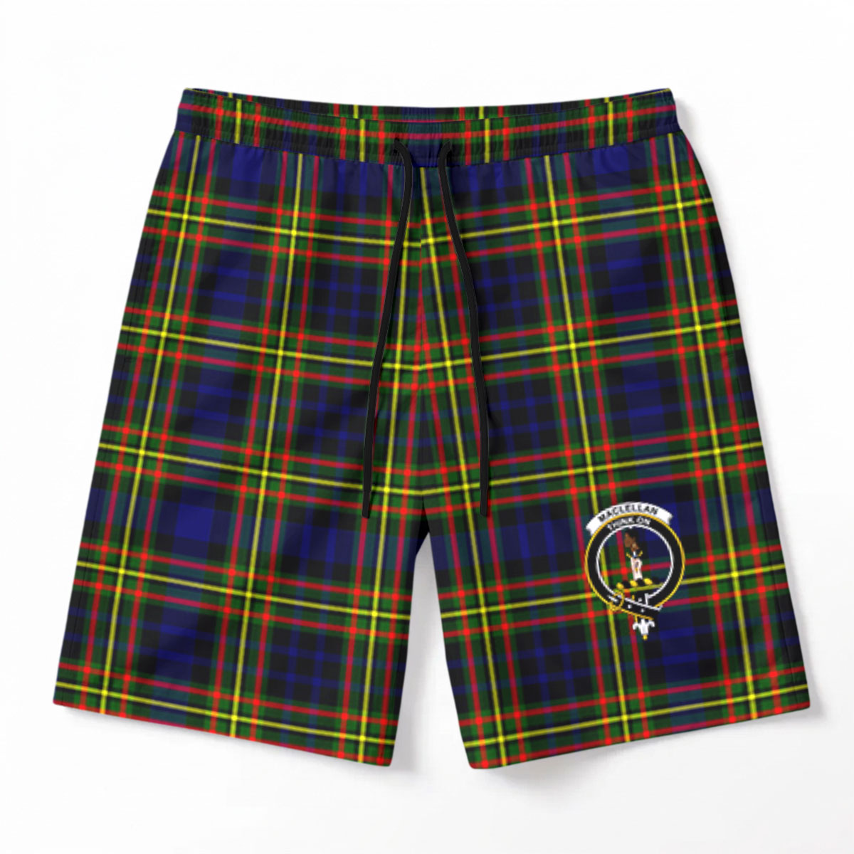 MacLellan Modern Tartan Crest Men's Beach Shorts