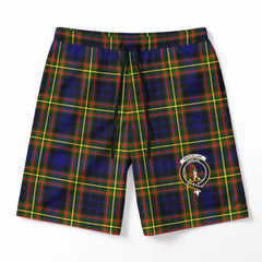 MacLellan Modern Tartan Crest Men's Beach Shorts