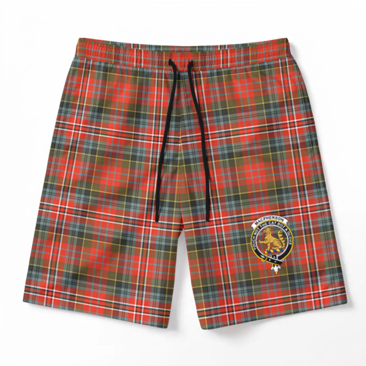 MacPherson Weathered Tartan Crest Men's Beach Shorts