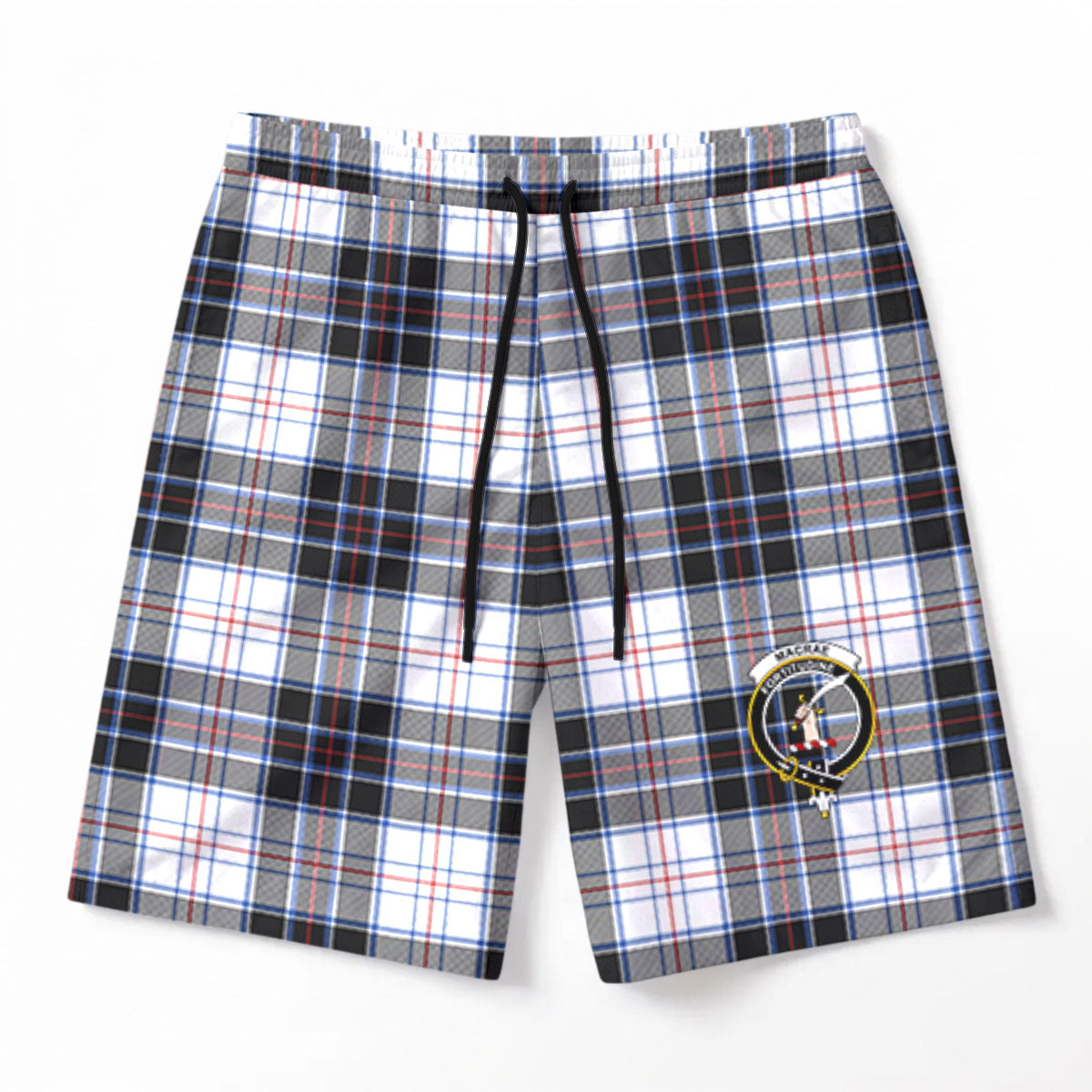 MacRae Dress Modern Tartan Crest Men's Beach Shorts