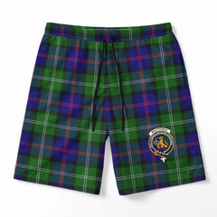 MacThomas Modern Tartan Crest Men's Beach Shorts