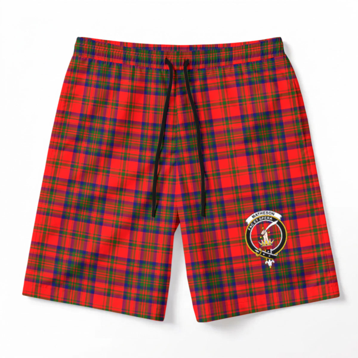 Matheson Modern Tartan Crest Men's Beach Shorts