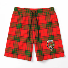 Maxwell Modern Tartan Crest Men's Beach Shorts