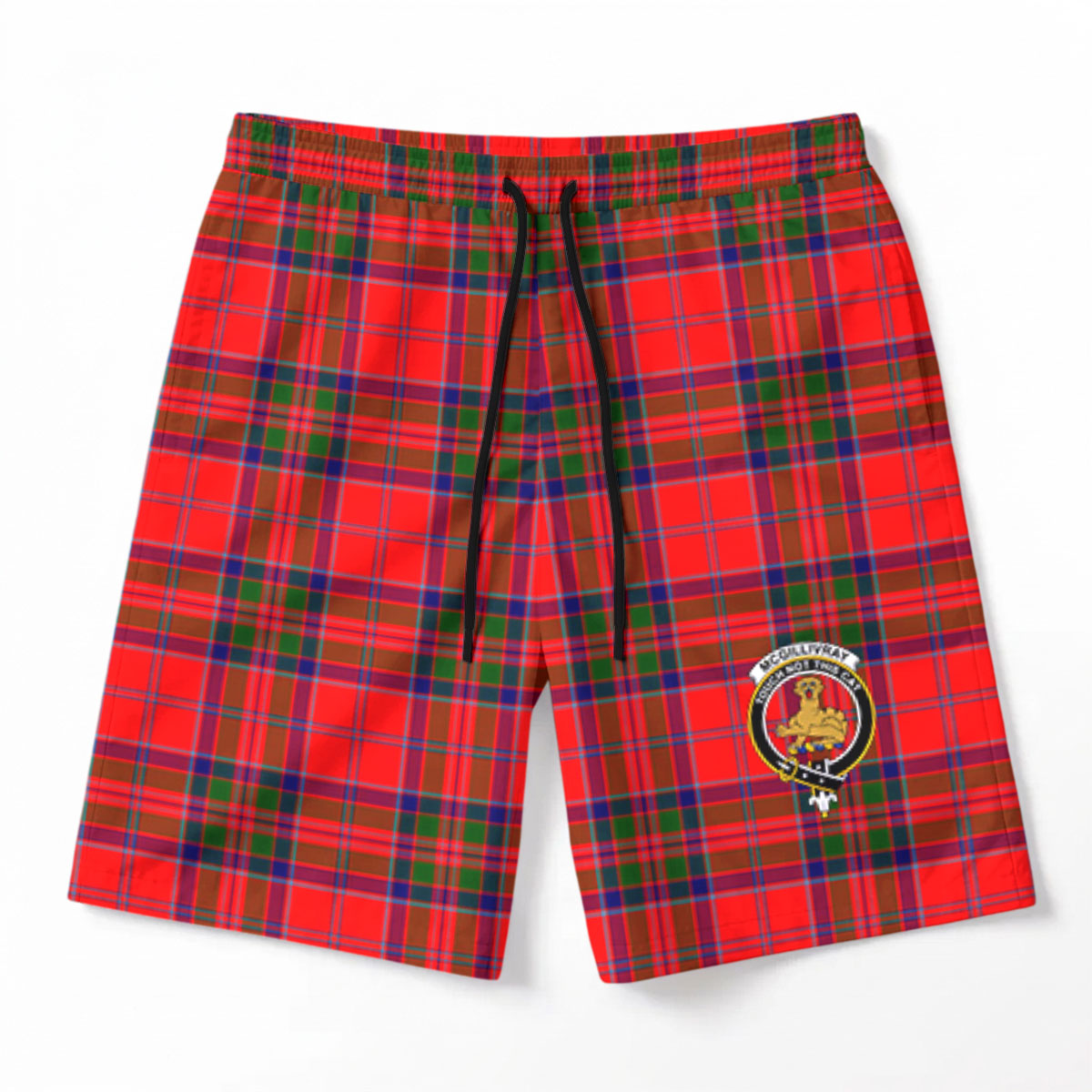 McGillivray Modern Tartan Crest Men's Beach Shorts