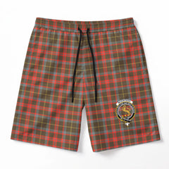 McKintosh Hunting Weathered Tartan Crest Men's Beach Shorts
