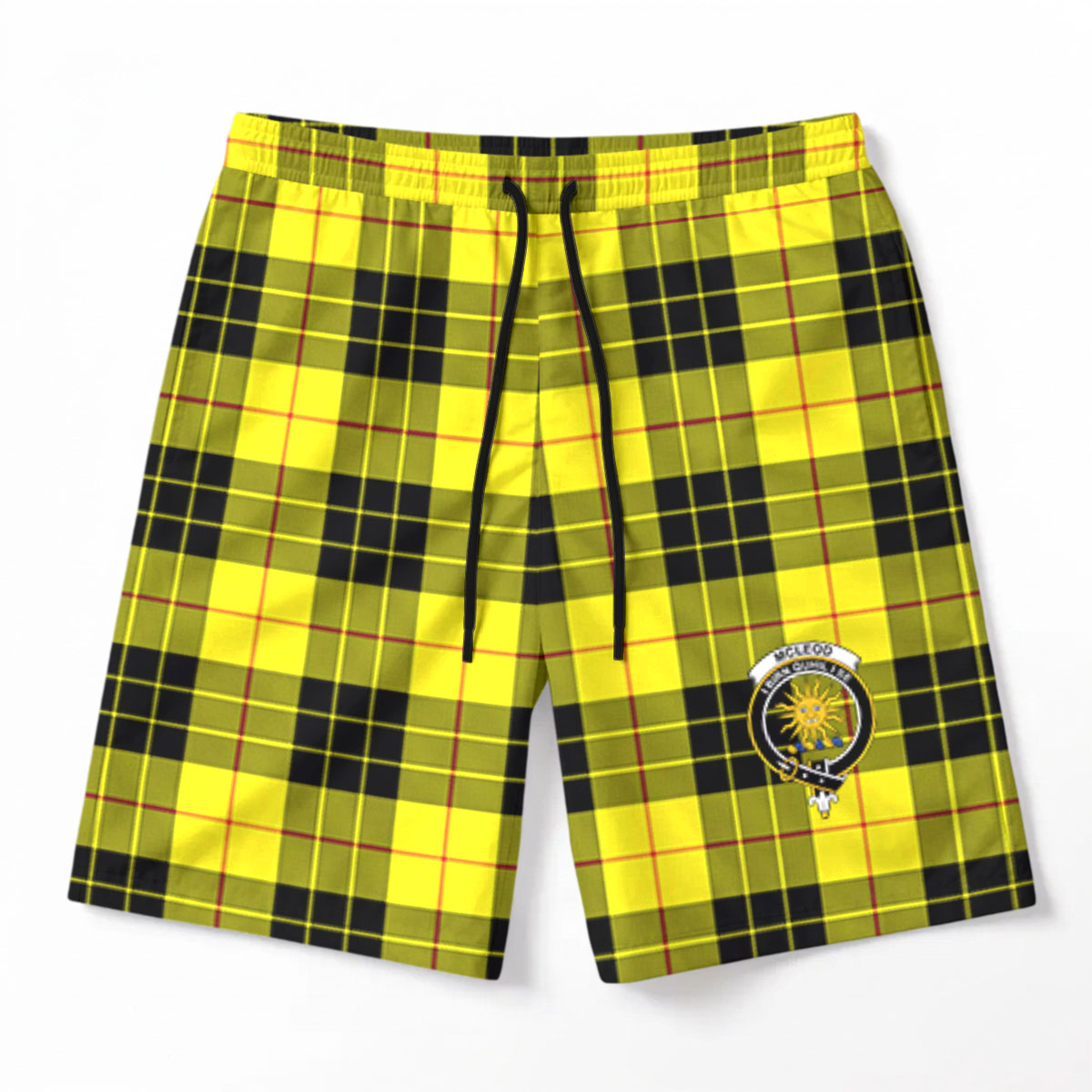 McLeod of Lewis Modern Tartan Crest Men's Beach Shorts