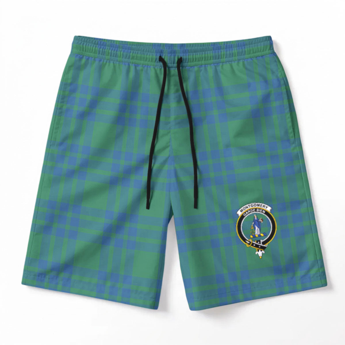 Montgomery Ancient Tartan Crest Men's Beach Shorts