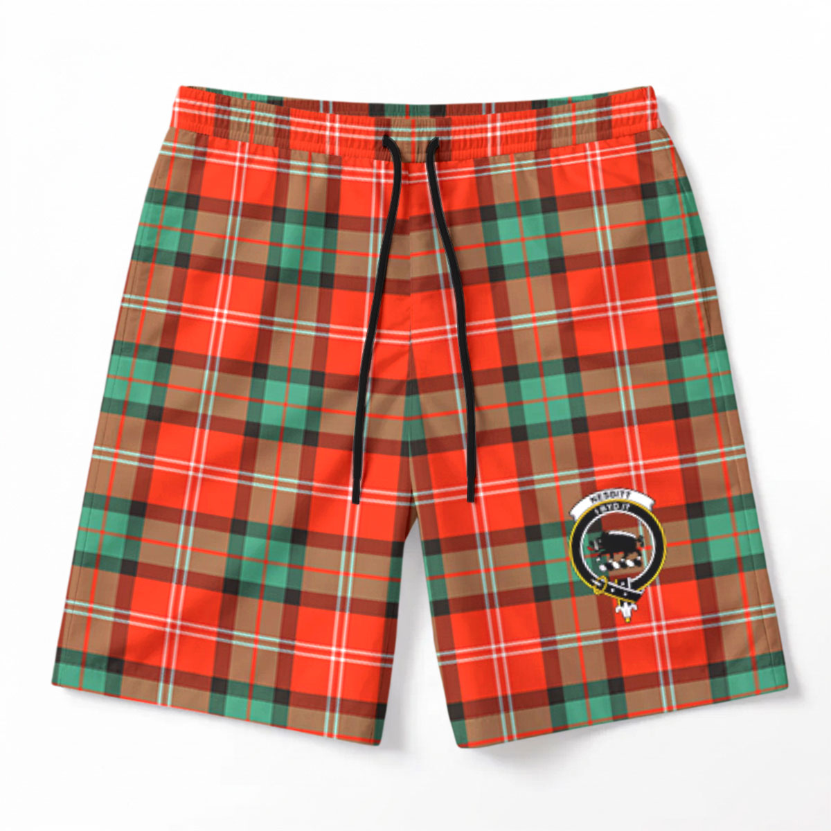 Nesbitt Ancient Tartan Crest Men's Beach Shorts