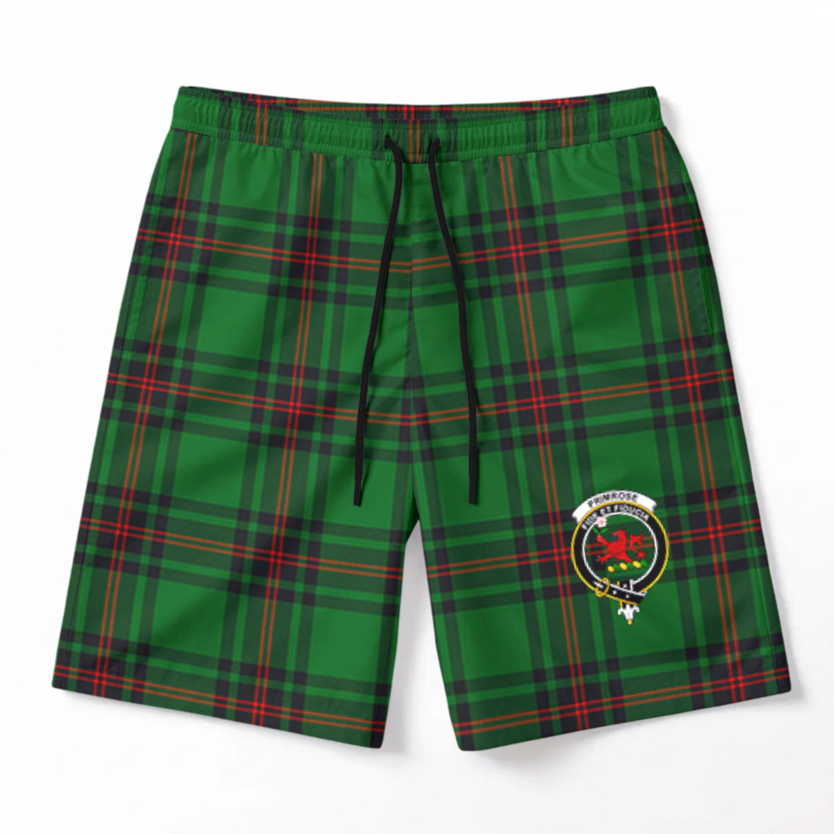 Primrose Tartan Crest Men's Beach Shorts