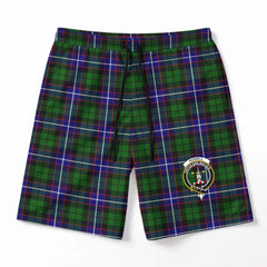 Russell Modern Tartan Crest Men's Beach Shorts