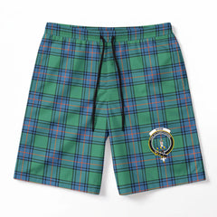 Shaw Ancient Tartan Crest Men's Beach Shorts