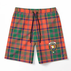 Stewart of Appin Ancient Tartan Crest Men's Beach Shorts