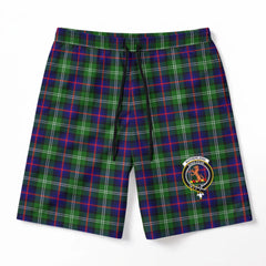 Sutherland Modern Tartan Crest Men's Beach Shorts