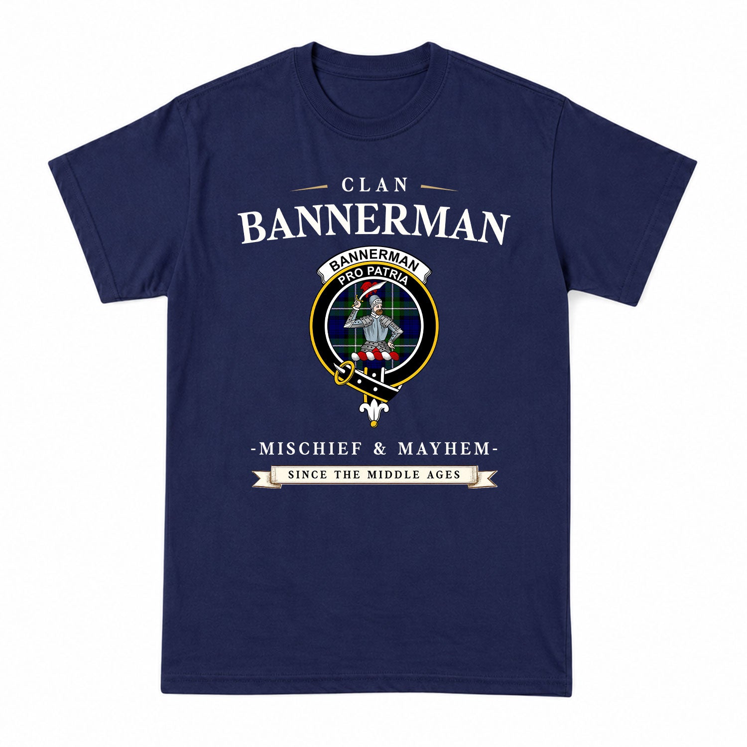 Bannerman Tartan Crest Mischief and Mayhem T-shirt