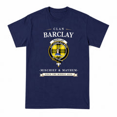 Barclay Dress Modern Tartan Crest Mischief and Mayhem T-shirt