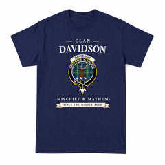 Davidson of Tulloch Tartan Crest Mischief and Mayhem T-shirt