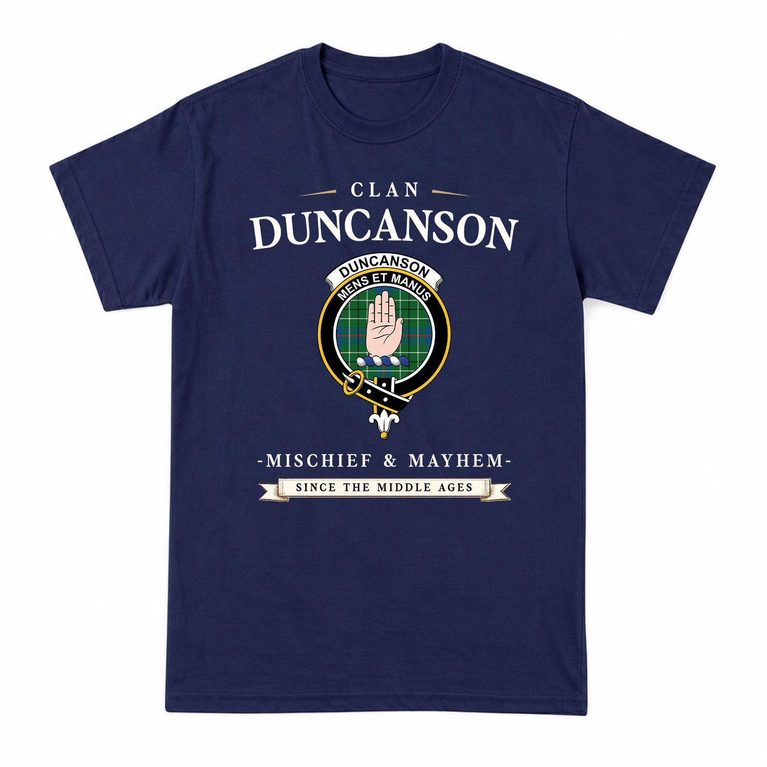 Duncanson Tartan Crest Mischief and Mayhem T-shirt