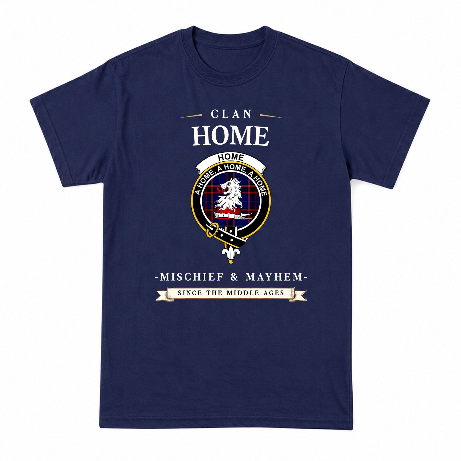 Home Modern Tartan Crest Mischief and Mayhem T-shirt