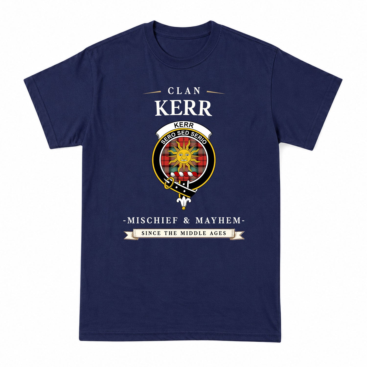 Kerr Ancient Tartan Crest Mischief and Mayhem T-shirt