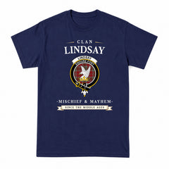 Lindsay Weathered Tartan Crest Mischief and Mayhem T-shirt