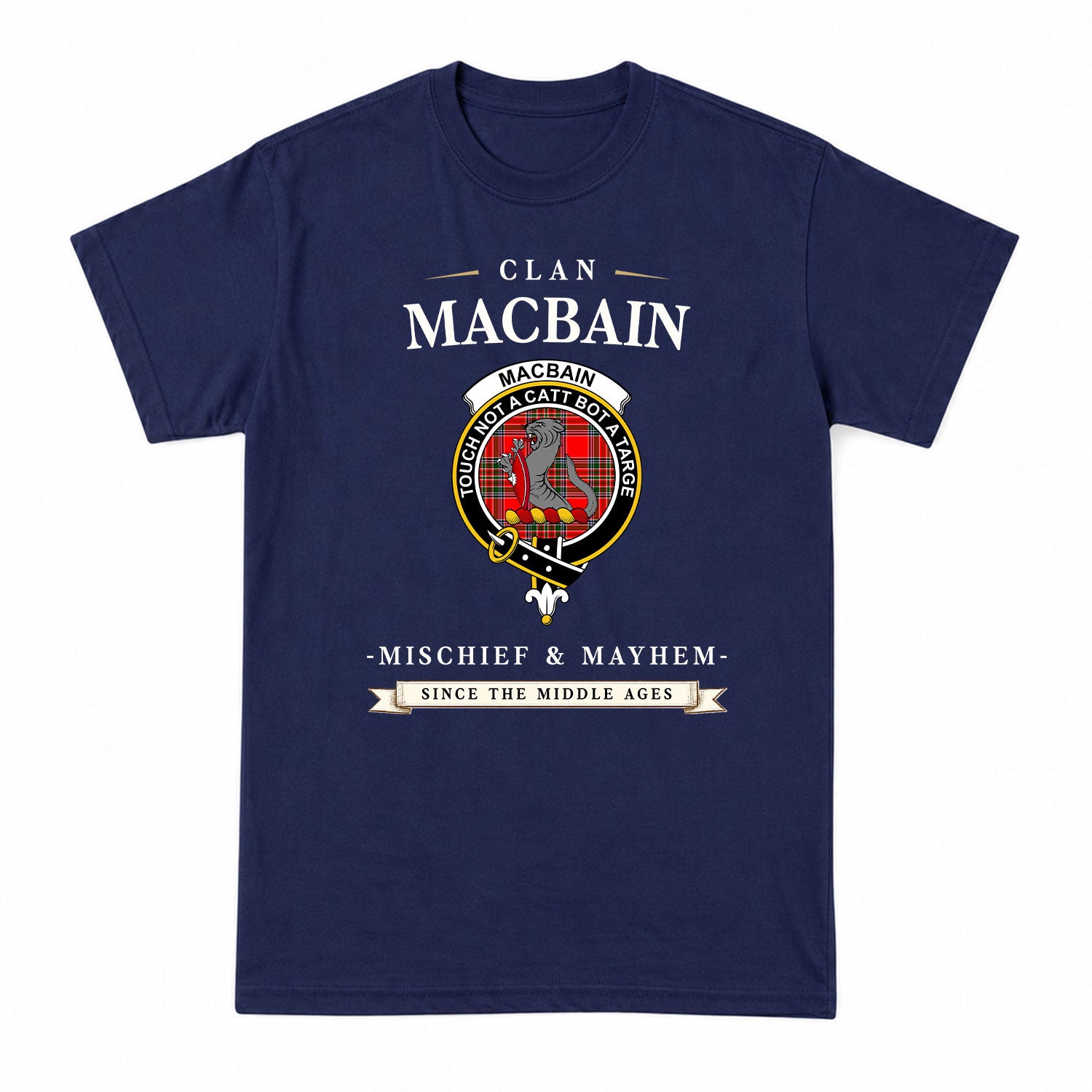 MacBain Tartan Crest Mischief and Mayhem T-shirt