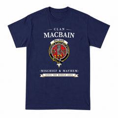 MacBain Tartan Crest Mischief and Mayhem T-shirt
