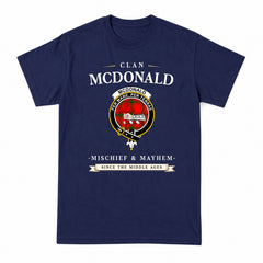 McDonald of Sleat Tartan Crest Mischief and Mayhem T-shirt