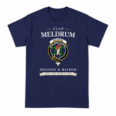 Meldrum Tartan Crest Mischief and Mayhem T-shirt