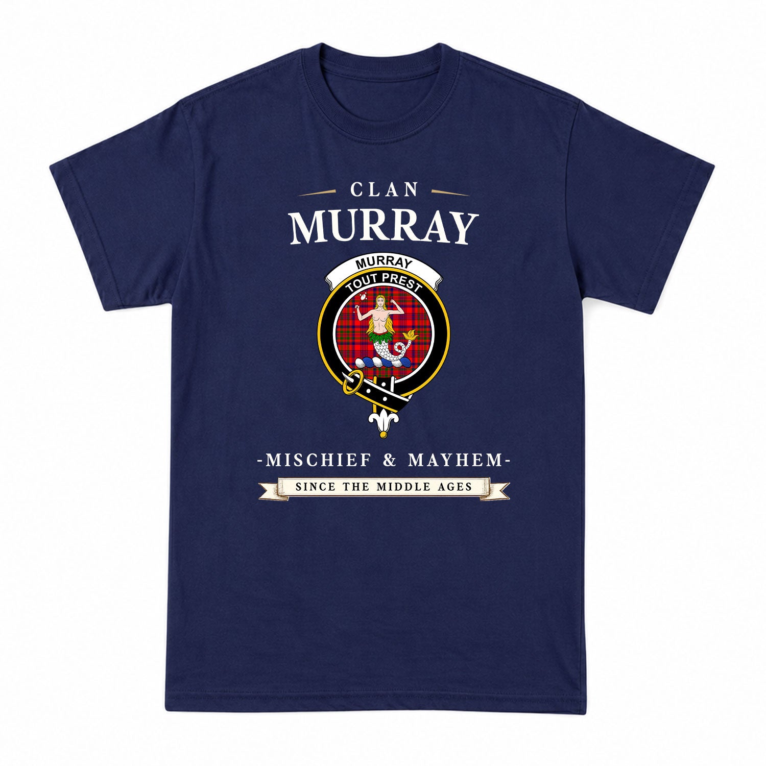 Murray (of Dysart) Tartan Crest Mischief and Mayhem T-shirt