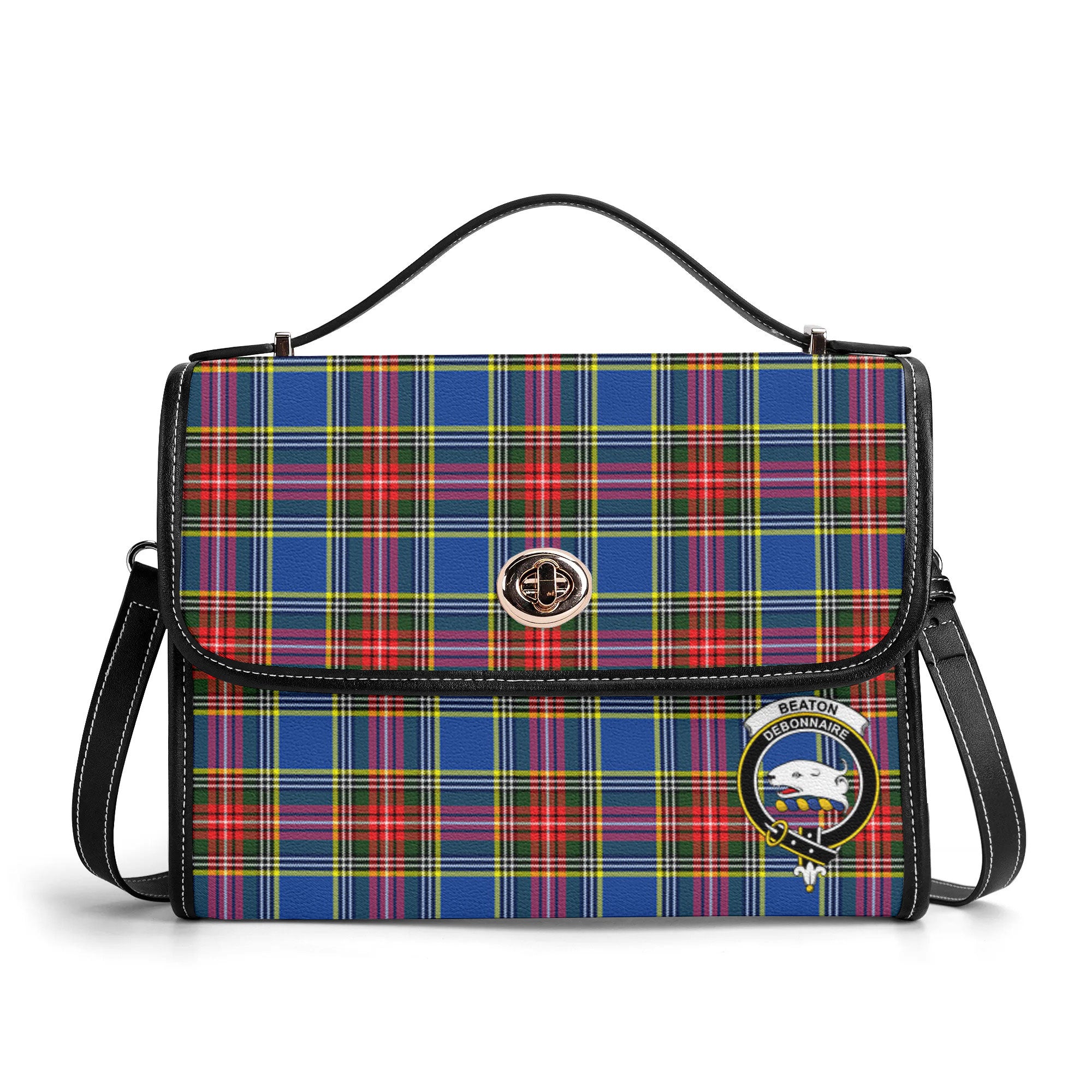 Beaton Modern Tartan Crest Satchel Bag