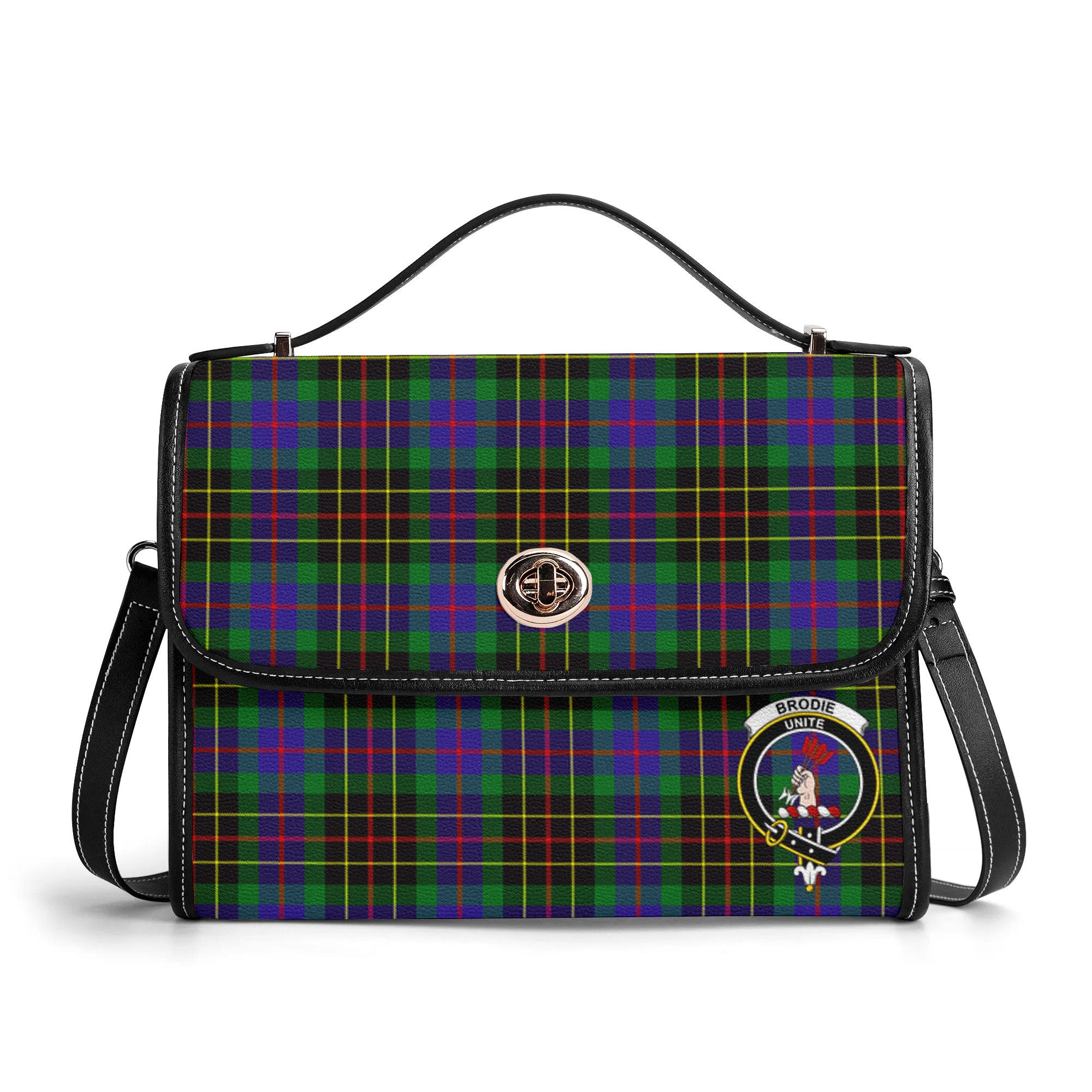 Brodie Hunting Modern Tartan Crest Satchel Bag