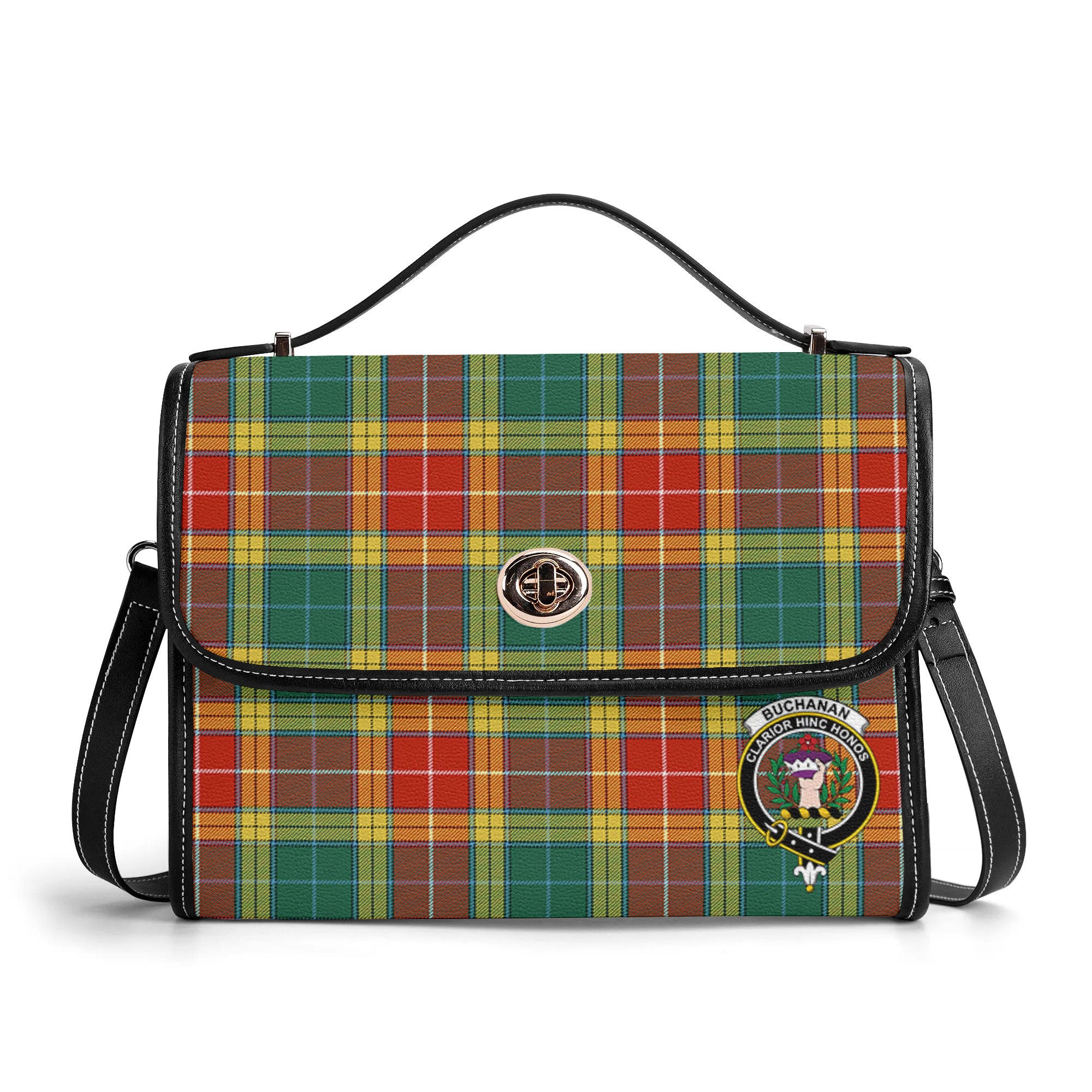 Buchanan Old Sett Tartan Crest Satchel Bag