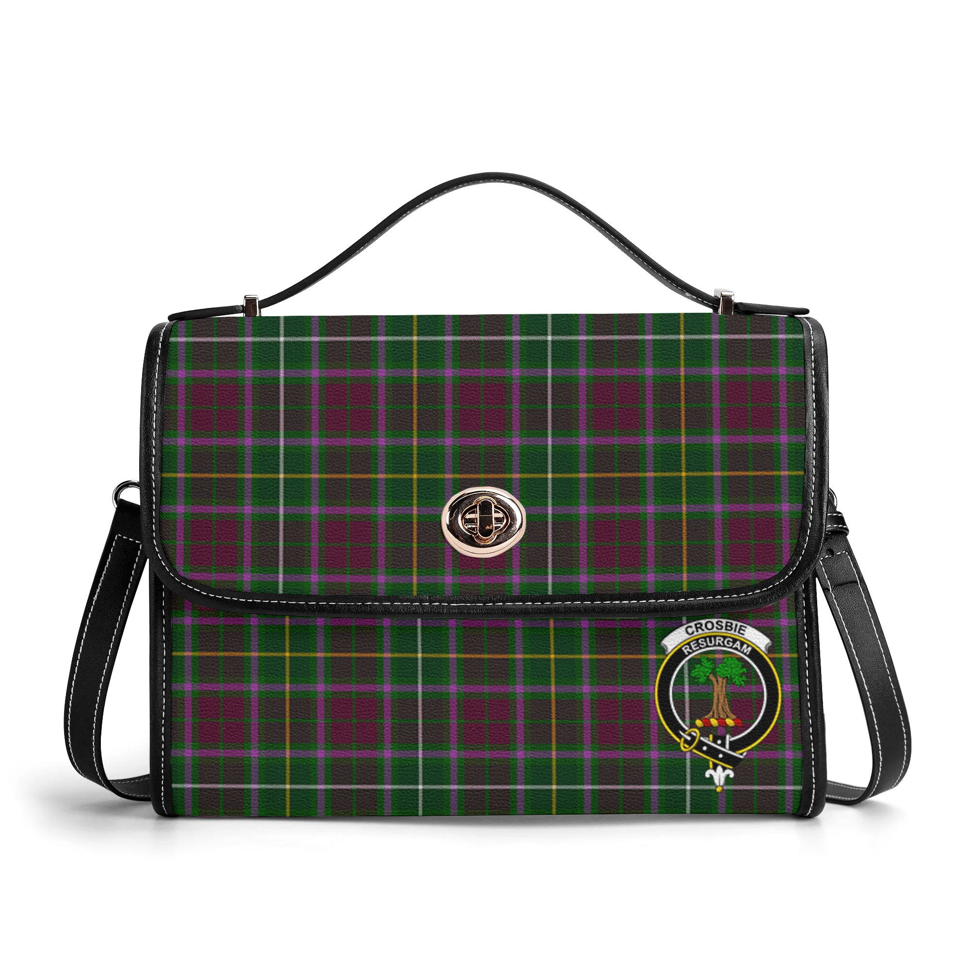 Crosbie Tartan Crest Satchel Bag