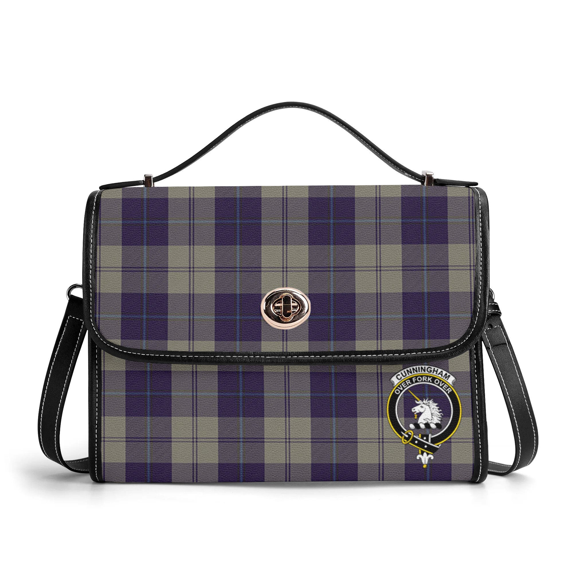 Cunningham Dress Blue Dancers Tartan Crest Satchel Bag