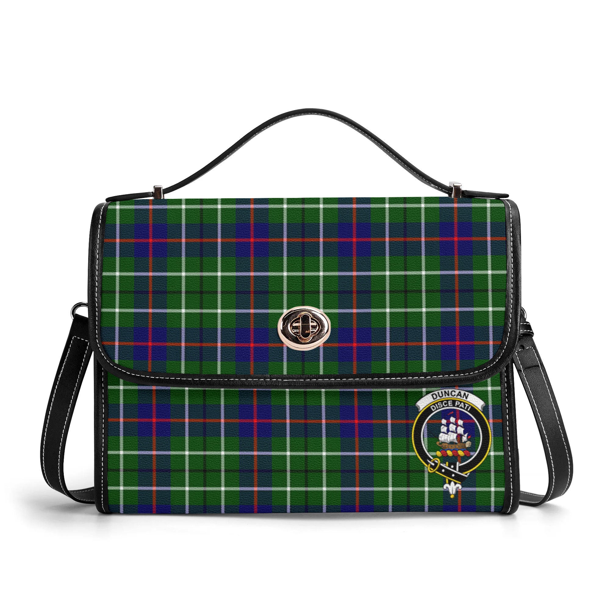 Duncan Modern Tartan Crest Satchel Bag