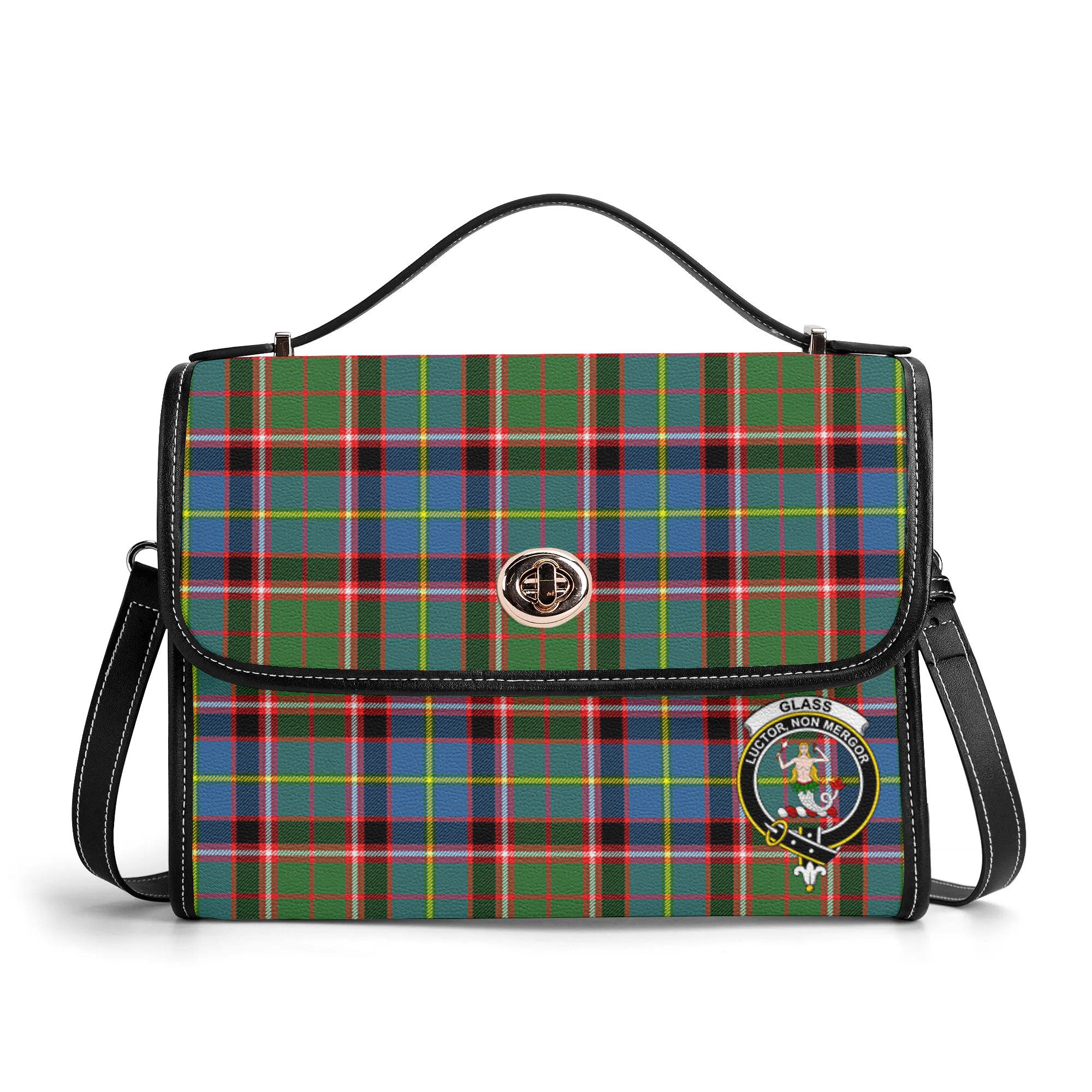 Glass Tartan Crest Satchel Bag