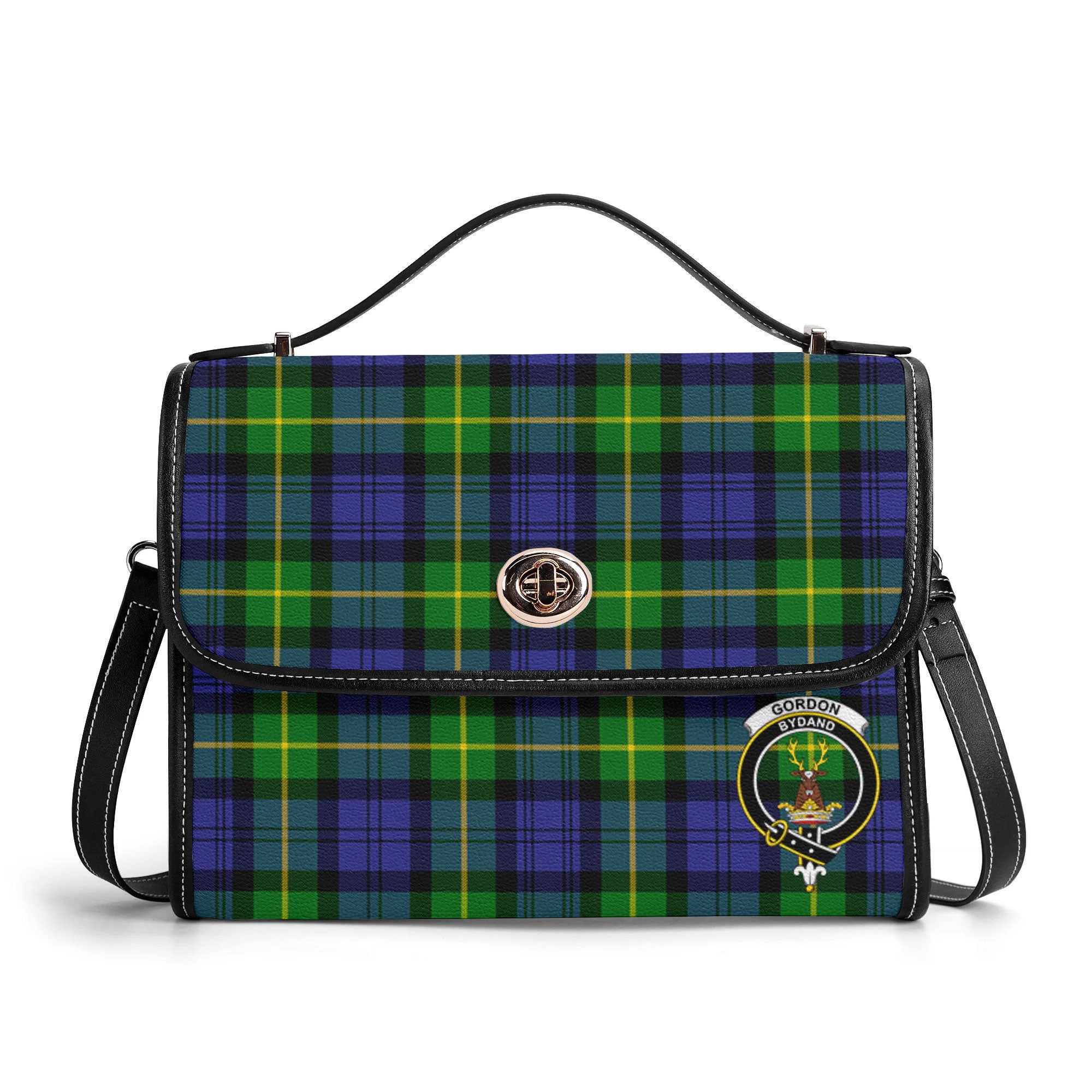 Gordon Modern Tartan Crest Satchel Bag