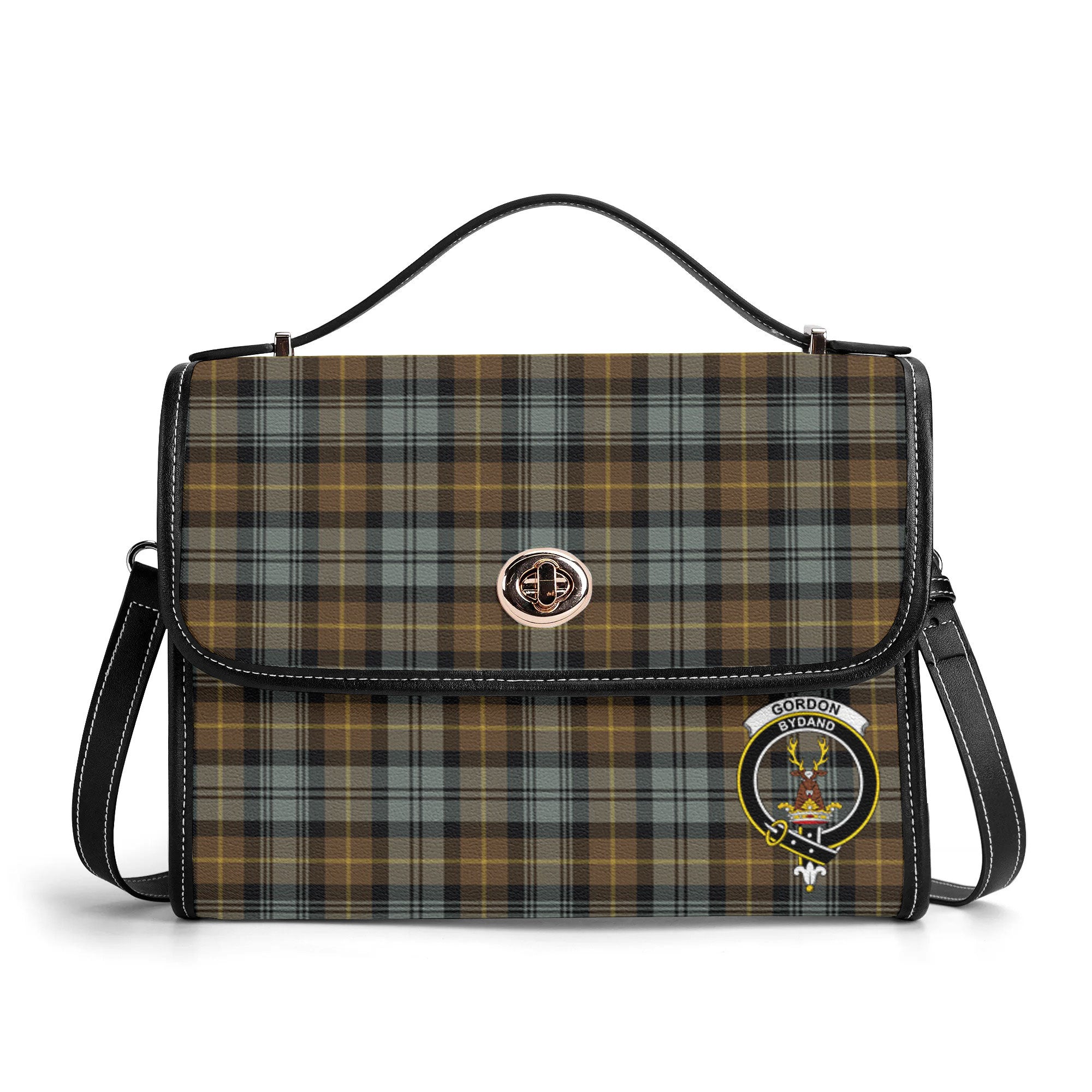 Gordon Weathered Tartan Crest Satchel Bag