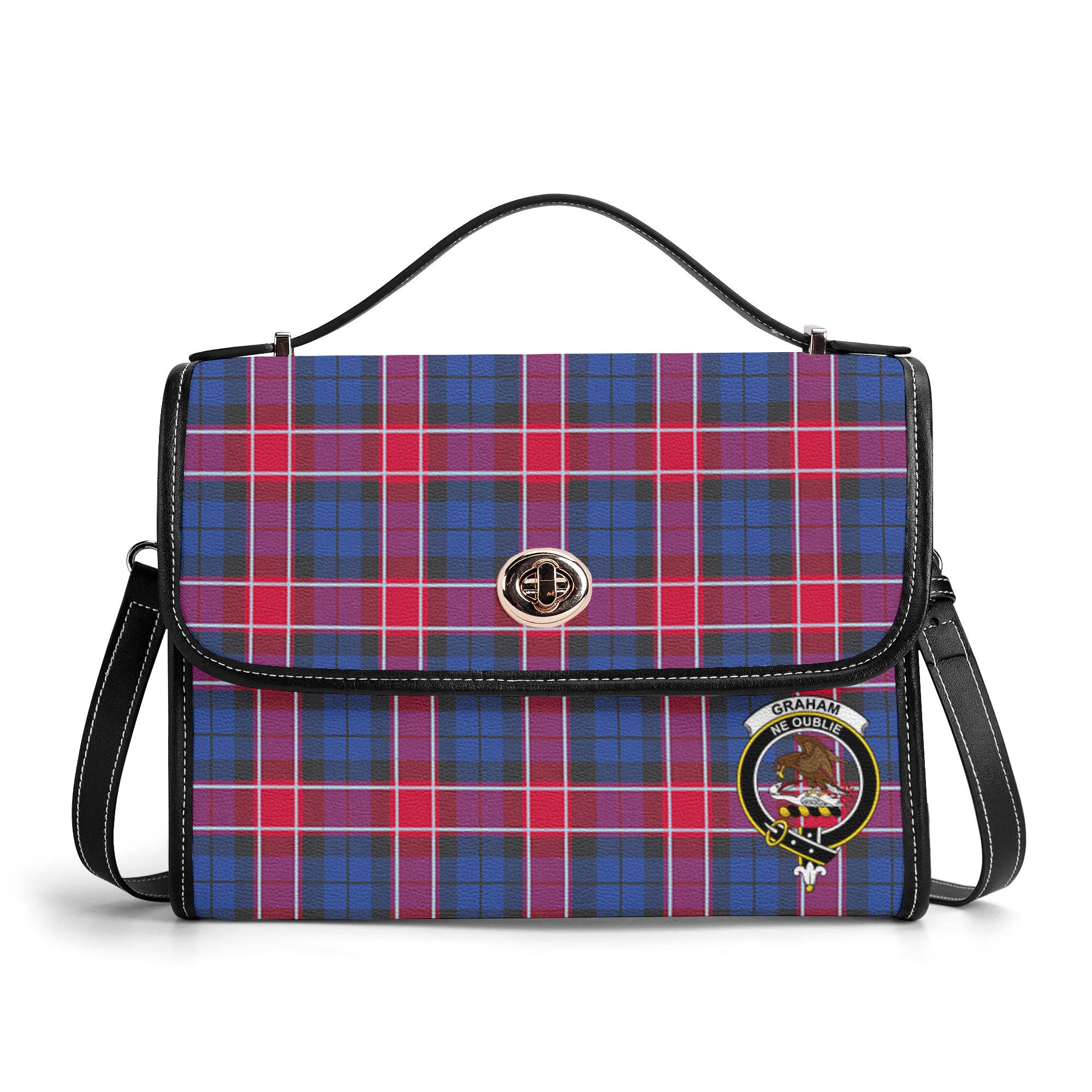 Graham of Menteith Red Tartan Crest Satchel Bag