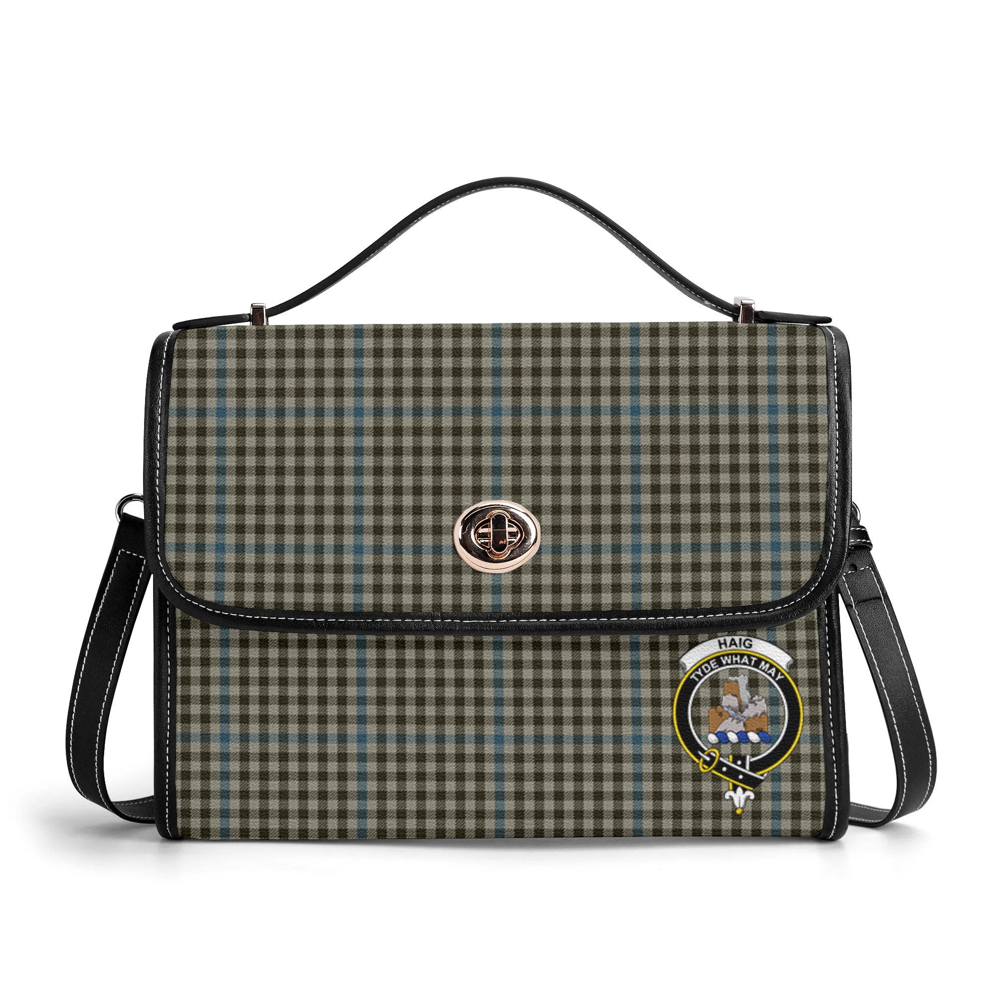 Haig Check Tartan Crest Satchel Bag