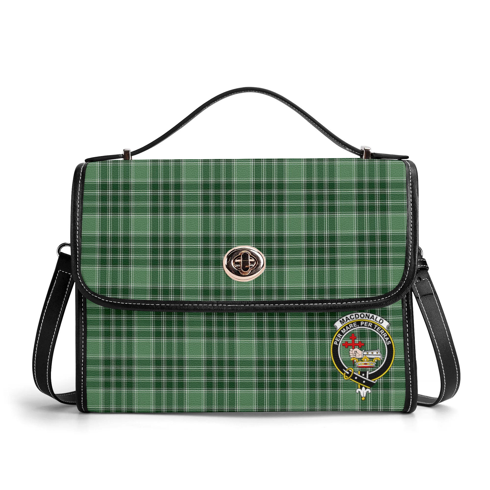 MacDonald Lord of the Isles Hunting Tartan Crest Satchel Bag