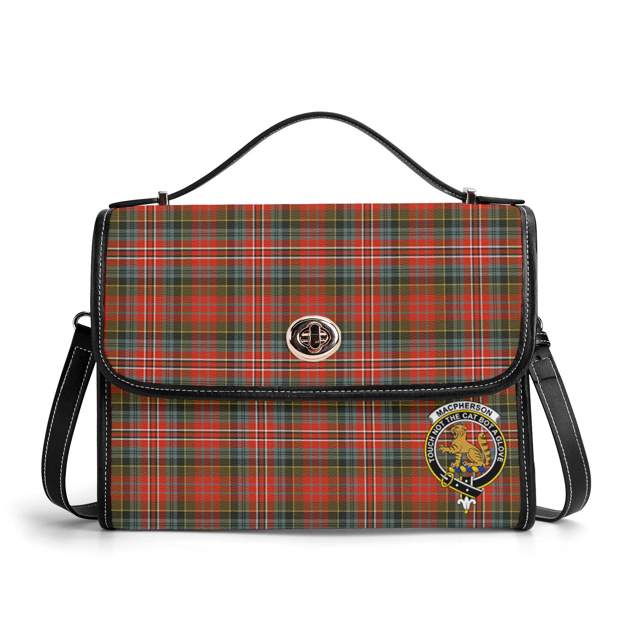 MacPherson Weathered Tartan Crest Satchel Bag