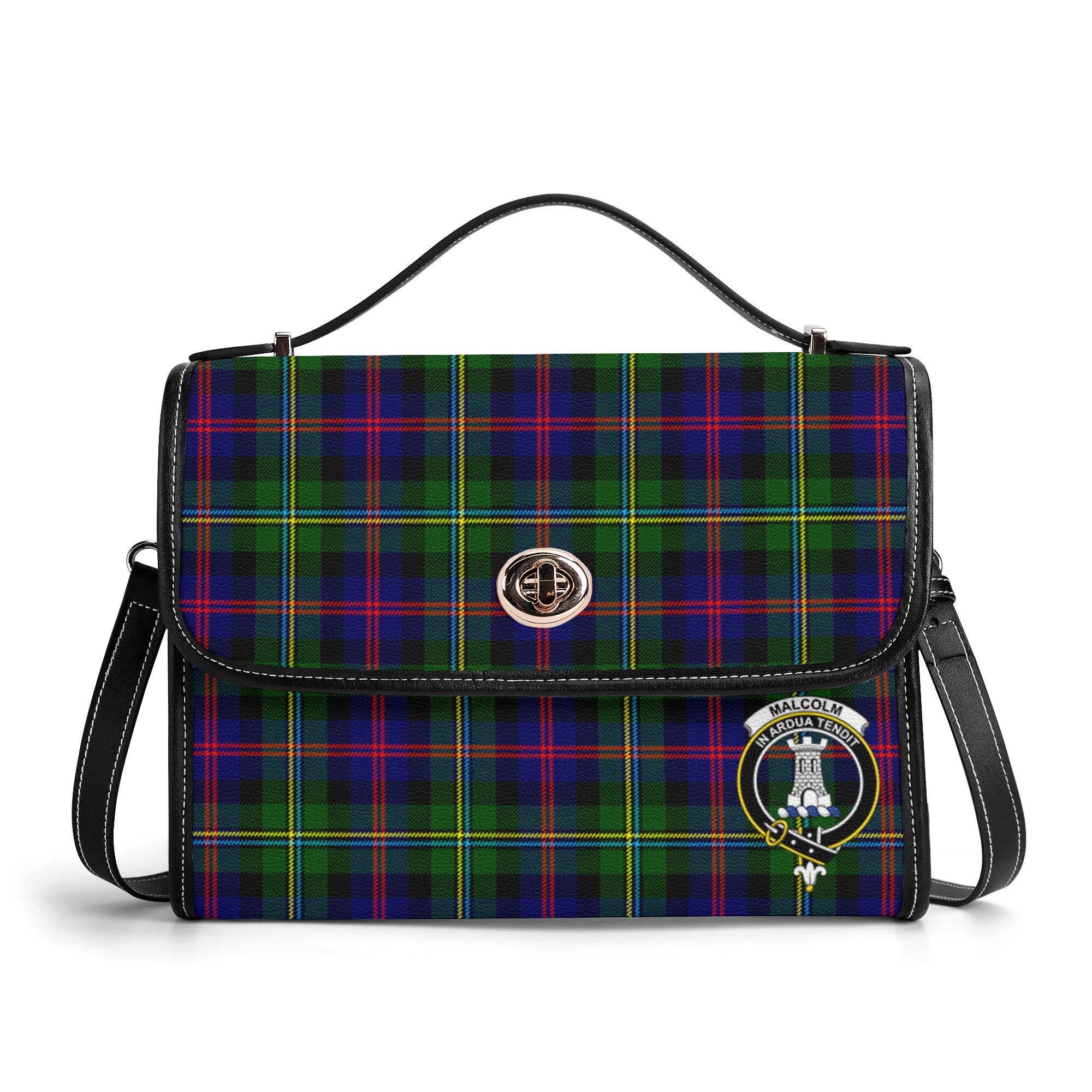Malcolm (or MacCallum) Tartan Crest Satchel Bag