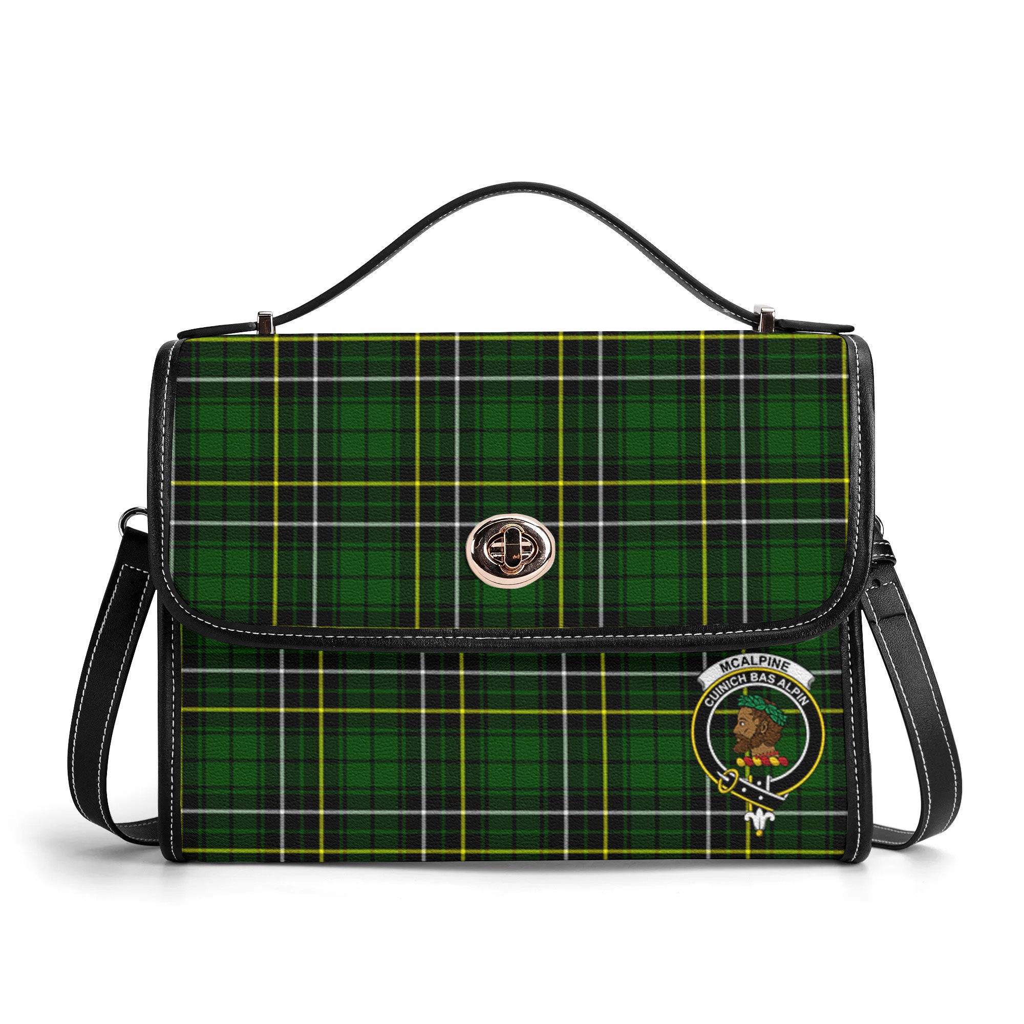 McAlpine Modern Tartan Crest Satchel Bag