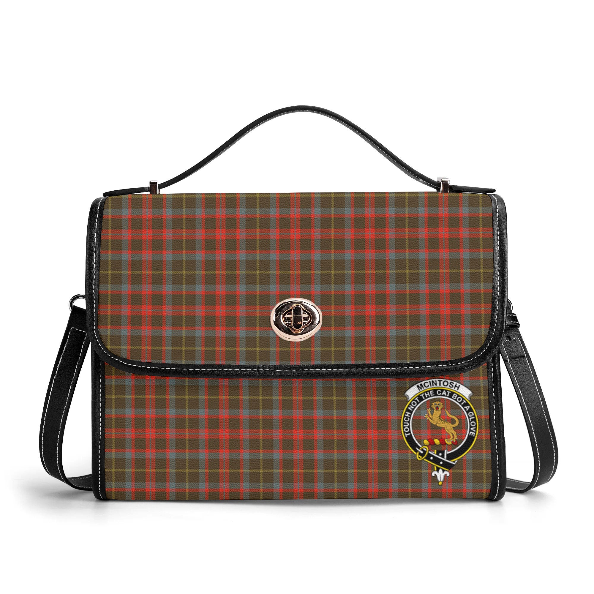 McIntosh Hunting Weathered Tartan Crest Satchel Bag