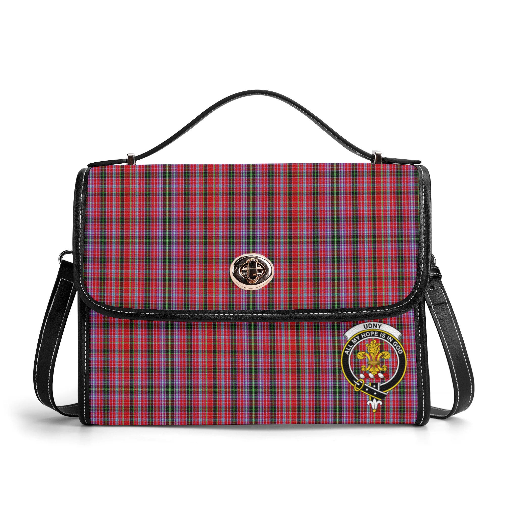 Udny Tartan Crest Satchel Bag