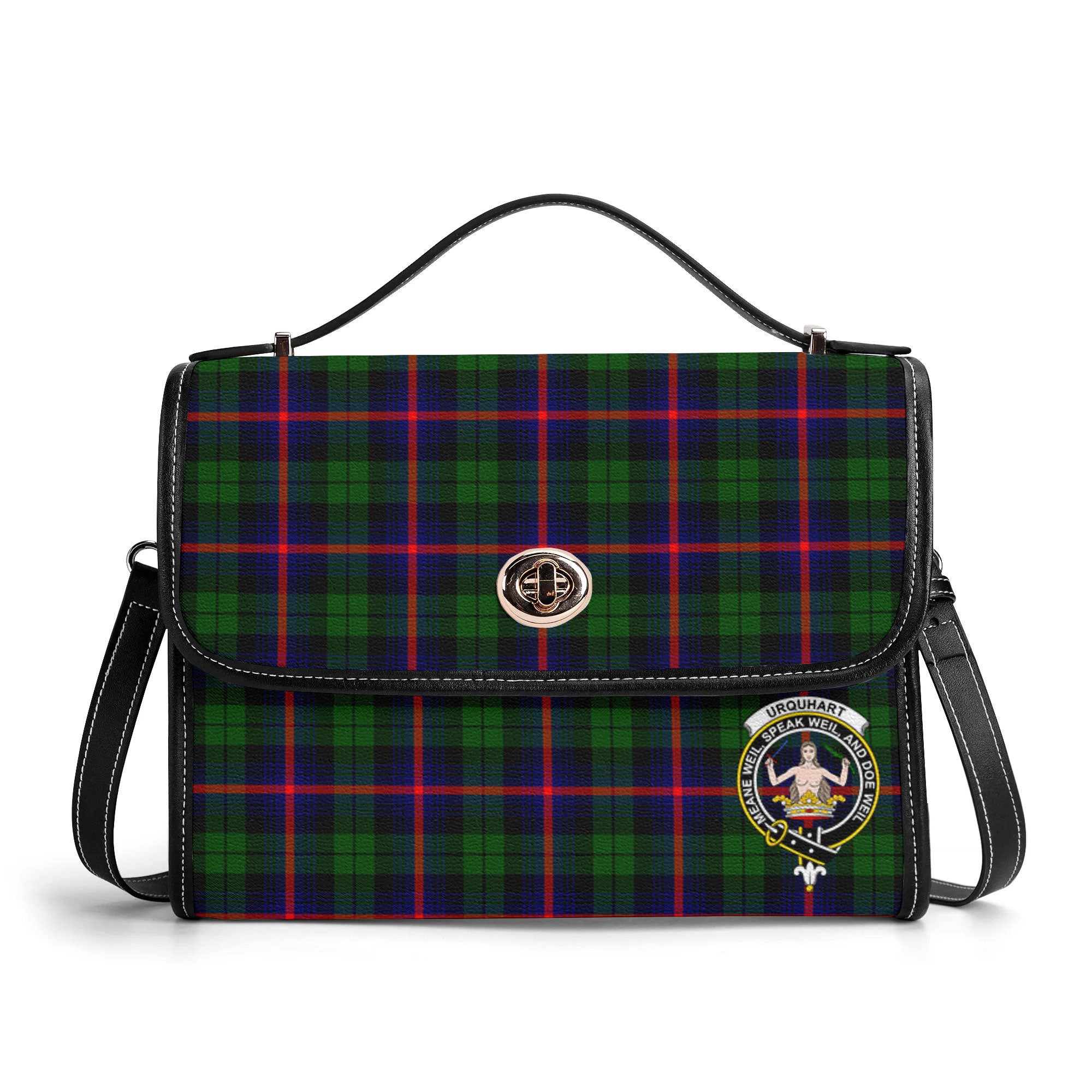 Urquhart Modern Tartan Crest Satchel Bag